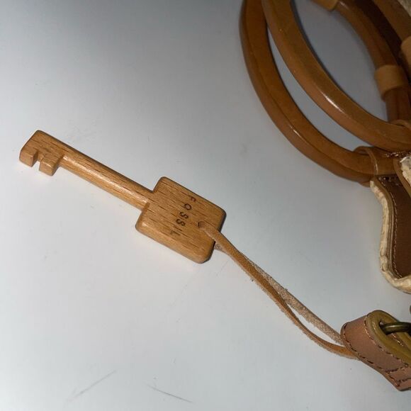 Fossil Straw Leather Trim Handbag - Picture 10 of 10